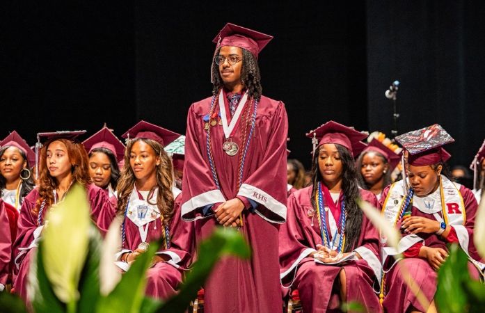  Graduates on a stage